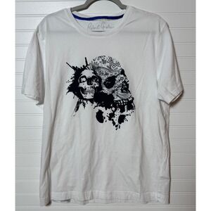 Robert Graham Skull Graphic T-Shirt Mens‎ XL White Cotton Casual